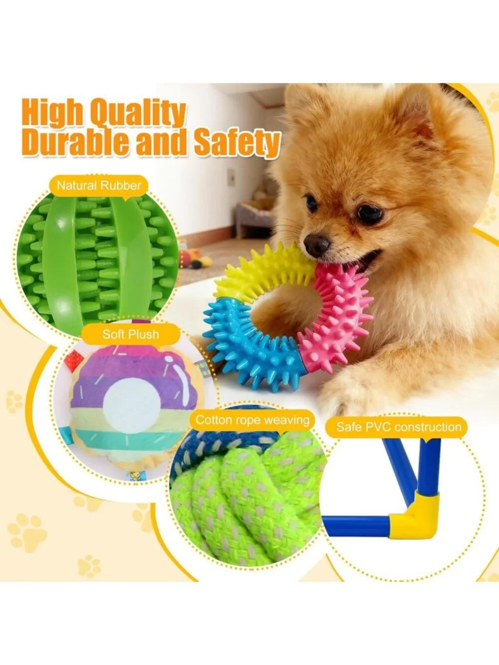 Interactive Puppy Play Gym with 12 Toys, Removable Dog Enrichment Center for